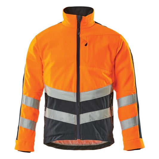 Hi Vis Orange-Dark Navy - Front - Mascot Mens Safe Supreme High-Vis Fleece Jacket