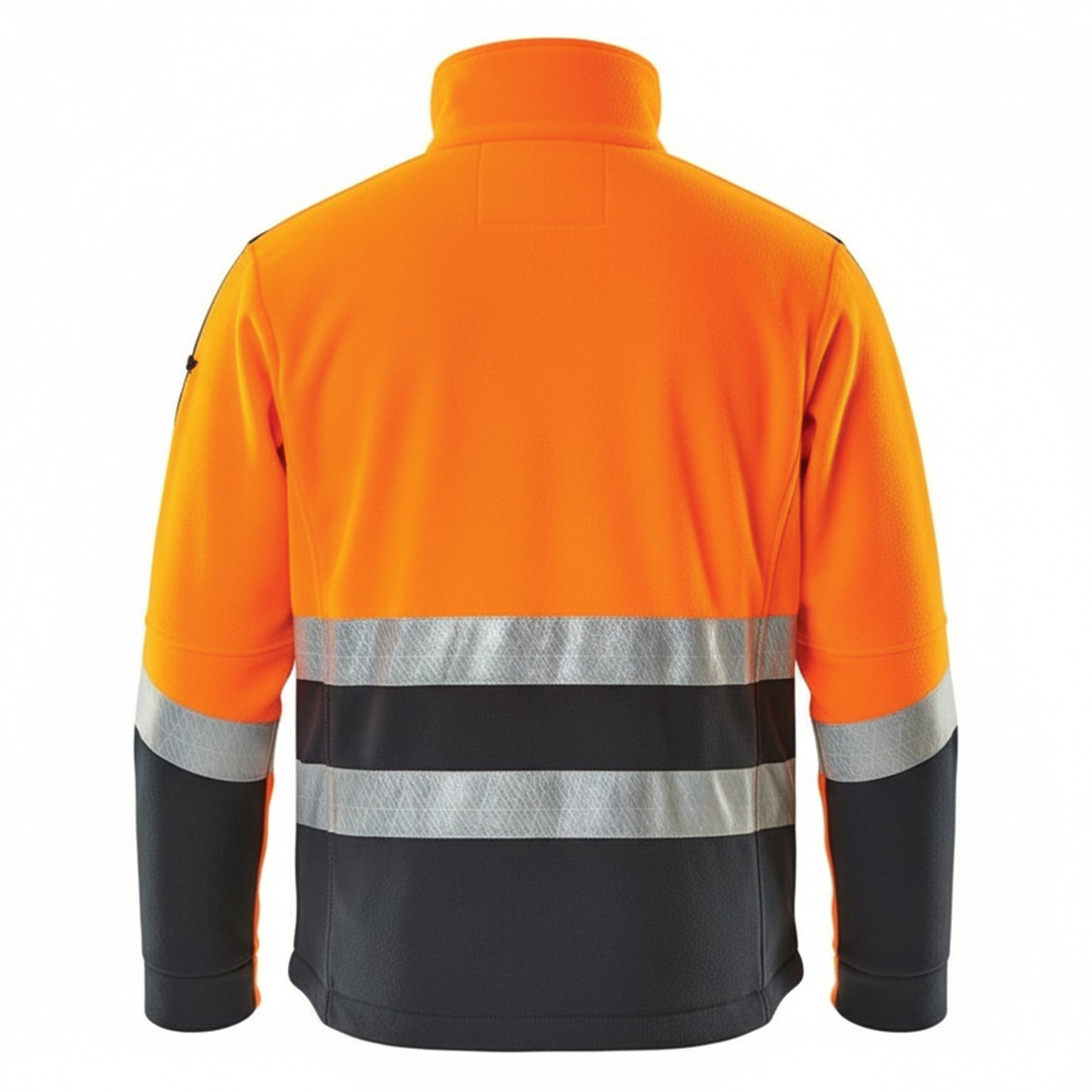 Hi Vis Orange-Dark Navy - Back - Mascot Mens Safe Supreme High-Vis Fleece Jacket