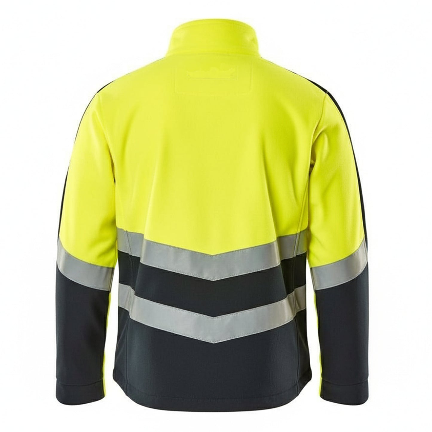 Hi Vis Yellow-Dark Navy - Back - Mascot Mens Safe Supreme High-Vis Fleece Jacket