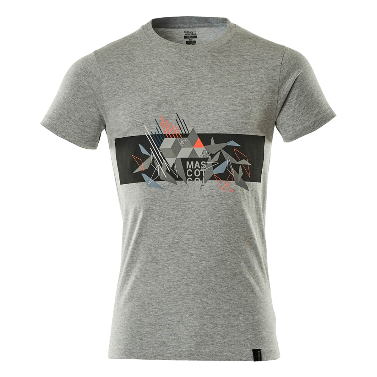 Grey-Hi Vis Red - Front - Mascot Mens Accelerate Safe Round Neck T-Shirt