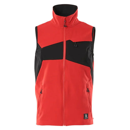 Traffic Red-Black - Front - Mascot Mens Accelerate Two Tone 4 Way Stretch Lightweight Gilet