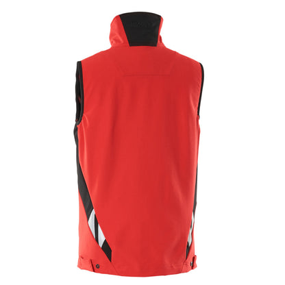 Traffic Red-Black - Back - Mascot Mens Accelerate Two Tone 4 Way Stretch Lightweight Gilet