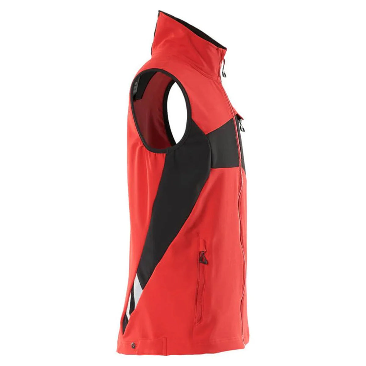 Traffic Red-Black - Side - Mascot Mens Accelerate Two Tone 4 Way Stretch Lightweight Gilet