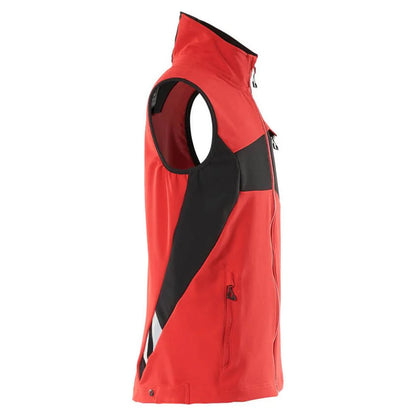 Traffic Red-Black - Side - Mascot Mens Accelerate Two Tone 4 Way Stretch Lightweight Gilet