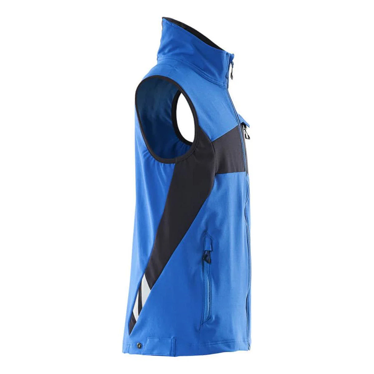 Azure Blue-Dark Navy - Side - Mascot Mens Accelerate Two Tone 4 Way Stretch Lightweight Gilet