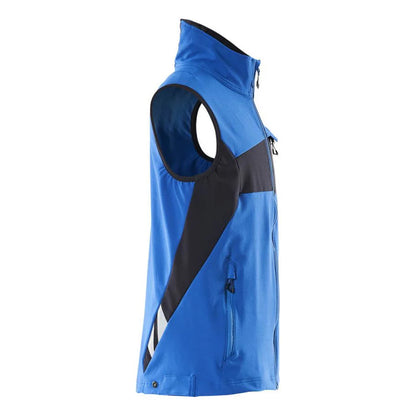 Azure Blue-Dark Navy - Side - Mascot Mens Accelerate Two Tone 4 Way Stretch Lightweight Gilet