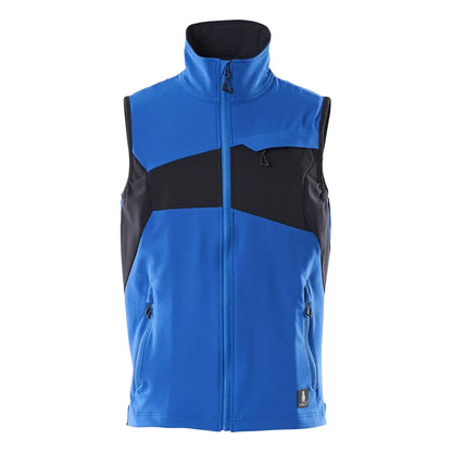 Azure Blue-Dark Navy - Front - Mascot Mens Accelerate Two Tone 4 Way Stretch Lightweight Gilet