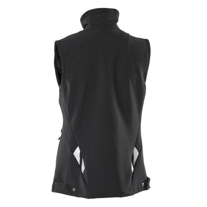 Black - Back - Mascot Womens-Ladies Accelerate Stretch Lightweight Gilet