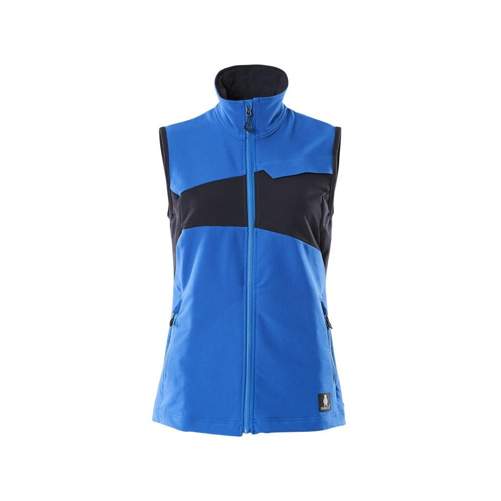 Azure Blue-Dark Navy - Front - Mascot Womens-Ladies Accelerate Stretch Lightweight Gilet