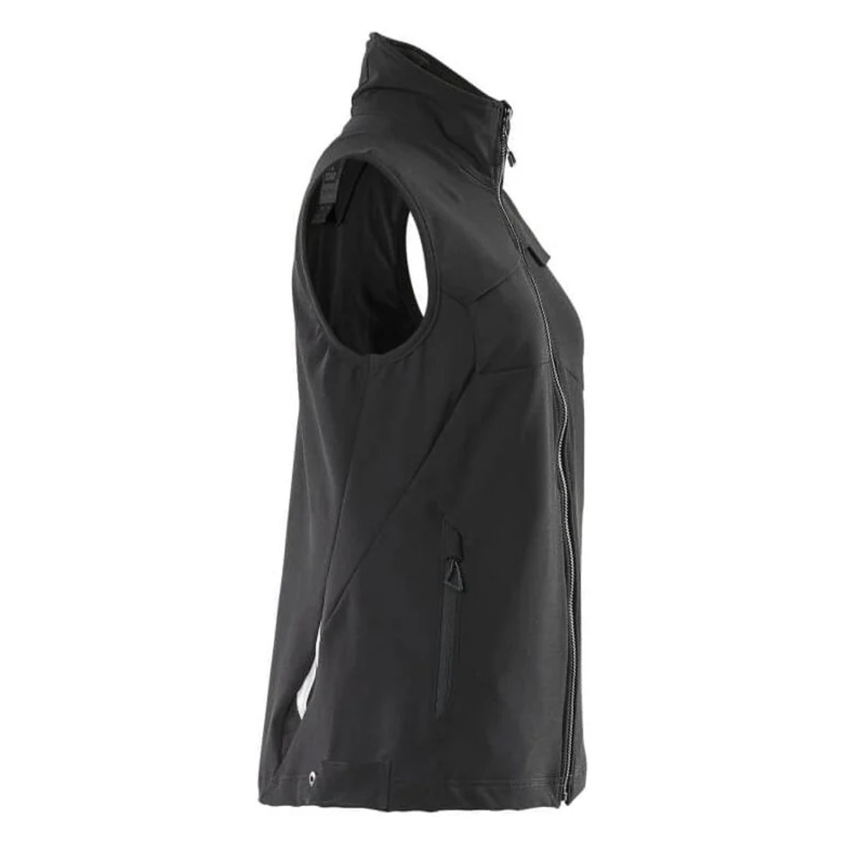 Black - Side - Mascot Womens-Ladies Accelerate Stretch Lightweight Gilet