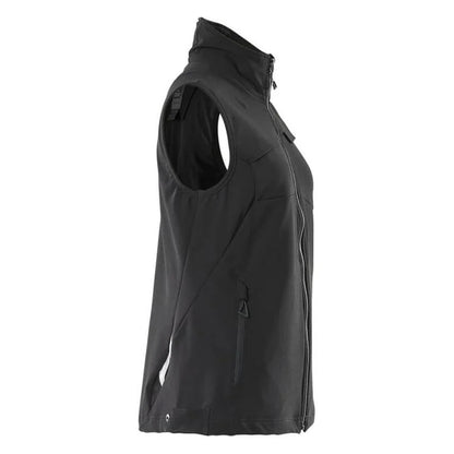 Black - Side - Mascot Womens-Ladies Accelerate Stretch Lightweight Gilet
