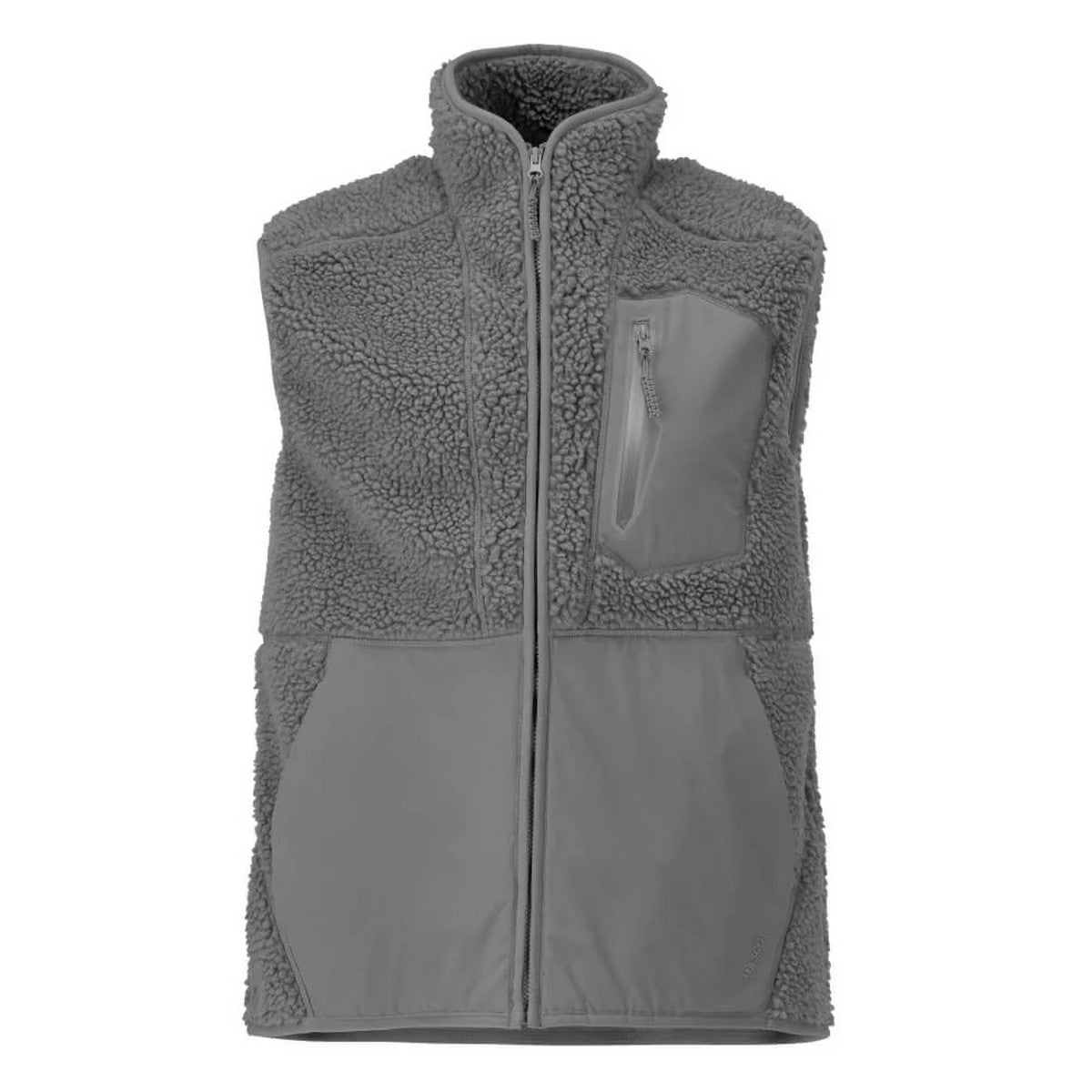 Stone Grey - Front - Mascot Mens Customised Pile Zipped Gilet