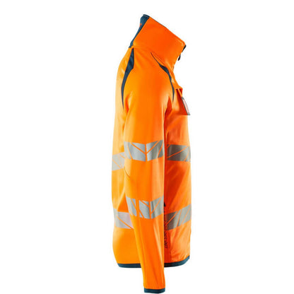 Hi Vis Orange-Dark Petroleum - Side - Mascot Mens Accelerate Safe High-Vis Fleece Jacket