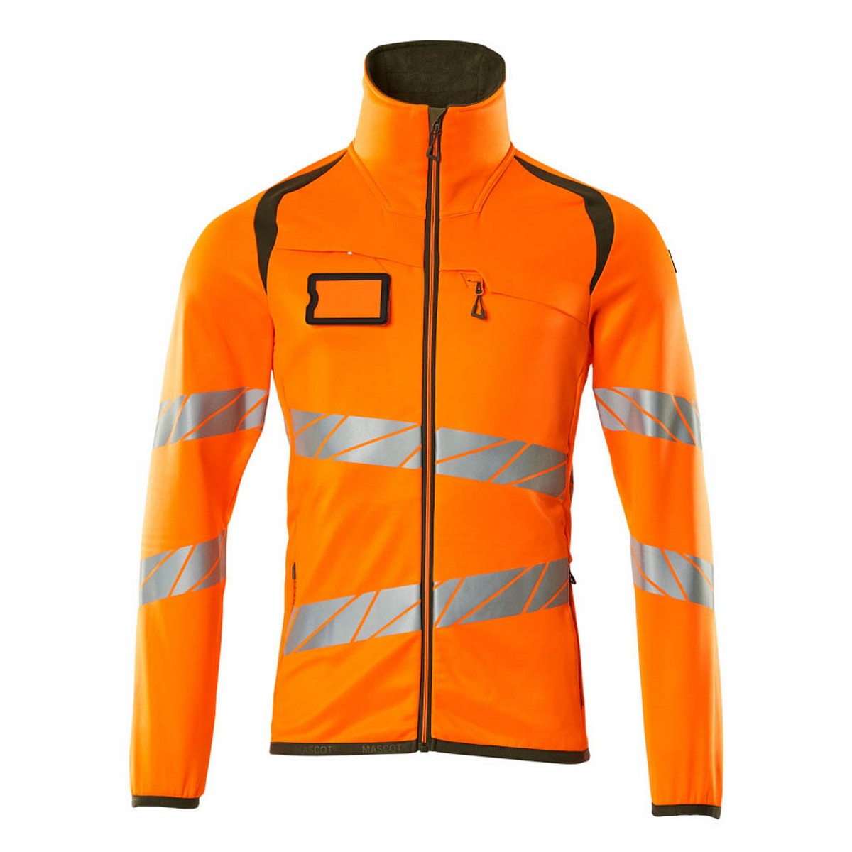 Hi Vis Orange-Moss Green - Front - Mascot Mens Accelerate Safe High-Vis Fleece Jacket