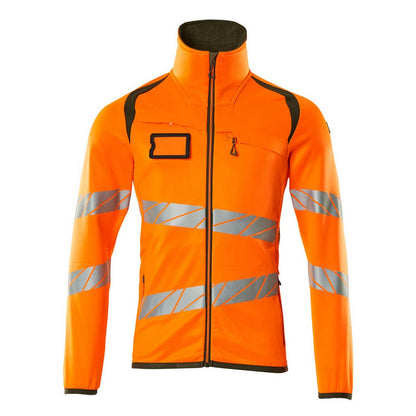 Hi Vis Orange-Moss Green - Front - Mascot Mens Accelerate Safe High-Vis Fleece Jacket