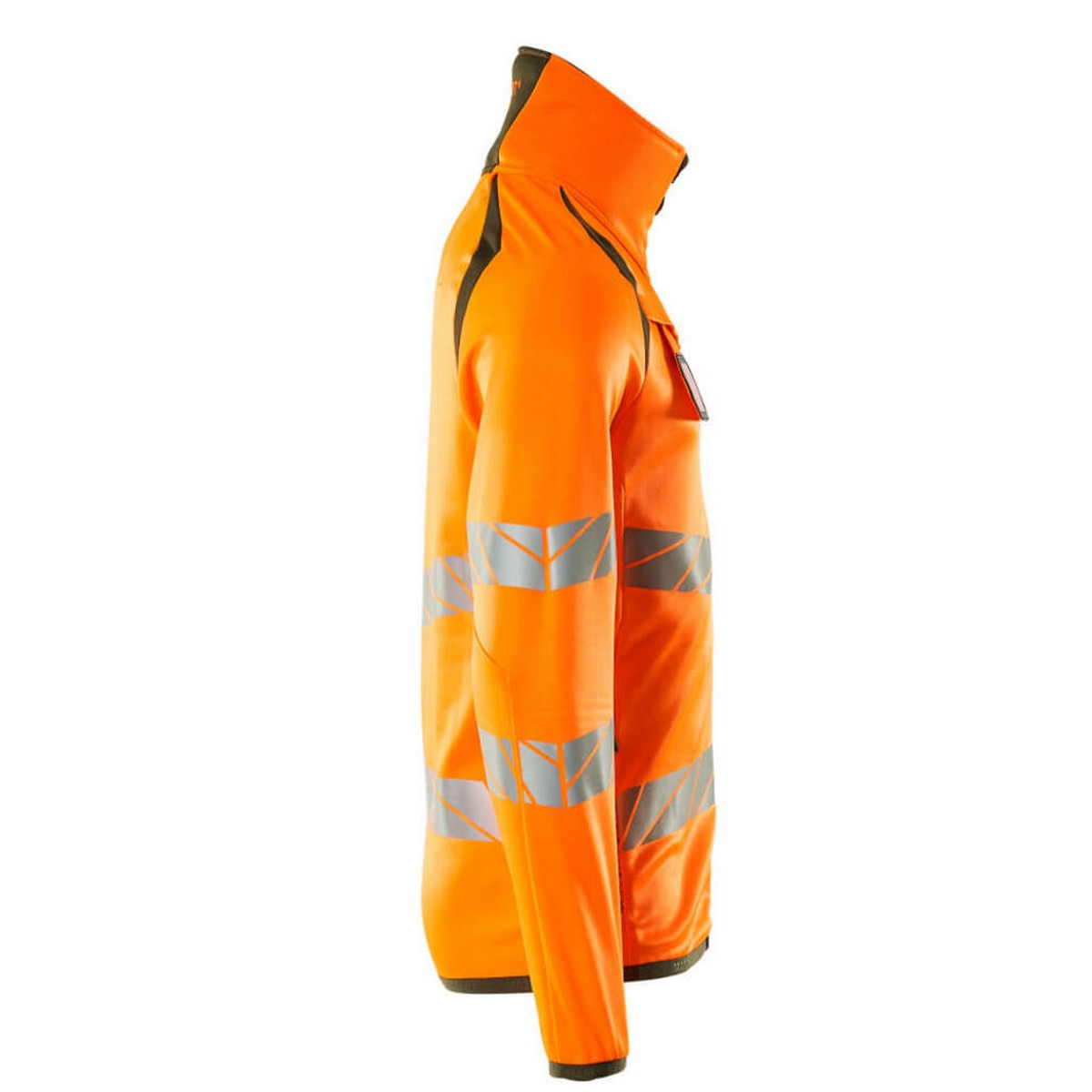Hi Vis Orange-Moss Green - Side - Mascot Mens Accelerate Safe High-Vis Fleece Jacket