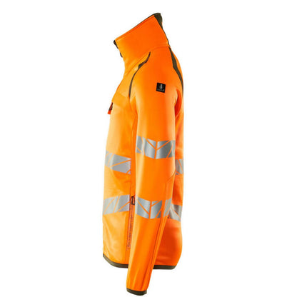 Hi Vis Orange-Moss Green - Lifestyle - Mascot Mens Accelerate Safe High-Vis Fleece Jacket