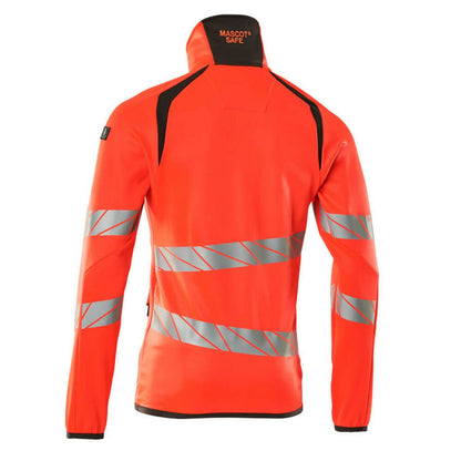Hi Vis Red-Dark Anthracite - Back - Mascot Mens Accelerate Safe High-Vis Fleece Jacket