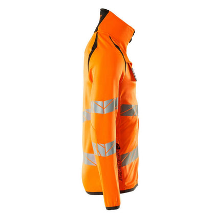 Hi Vis Orange-Dark Anthracite - Side - Mascot Mens Accelerate Safe High-Vis Fleece Jacket