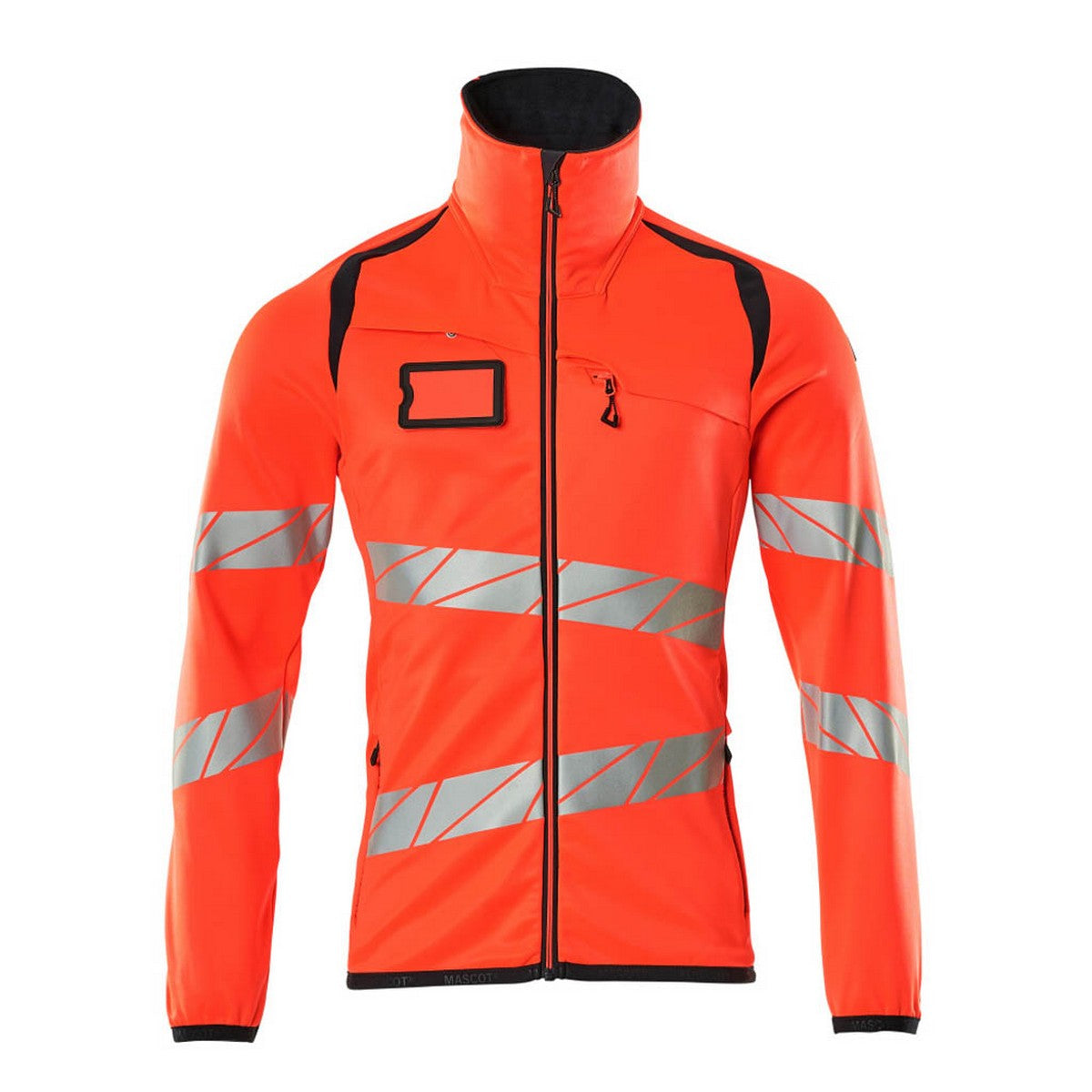 Hi Vis Red-Dark Navy - Front - Mascot Mens Accelerate Safe High-Vis Fleece Jacket