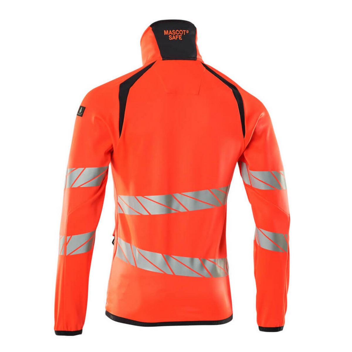 Hi Vis Red-Dark Navy - Back - Mascot Mens Accelerate Safe High-Vis Fleece Jacket