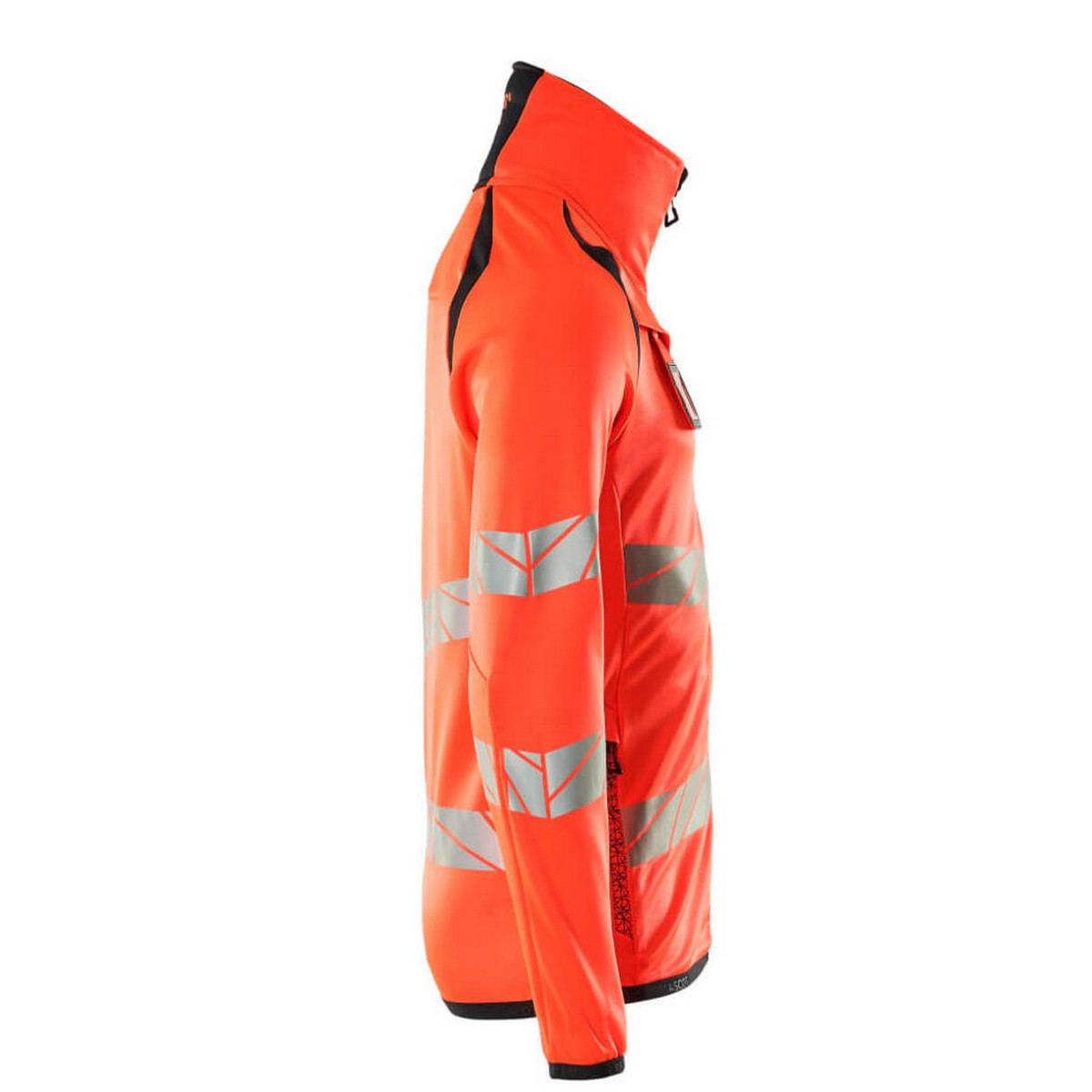 Hi Vis Red-Dark Navy - Side - Mascot Mens Accelerate Safe High-Vis Fleece Jacket