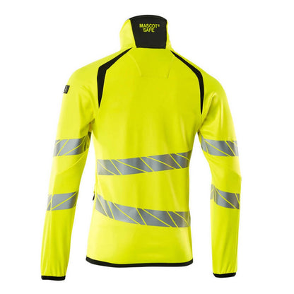 Hi Vis Yellow-Black - Back - Mascot Mens Accelerate Safe High-Vis Fleece Jacket