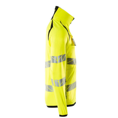 Hi Vis Yellow-Black - Side - Mascot Mens Accelerate Safe High-Vis Fleece Jacket