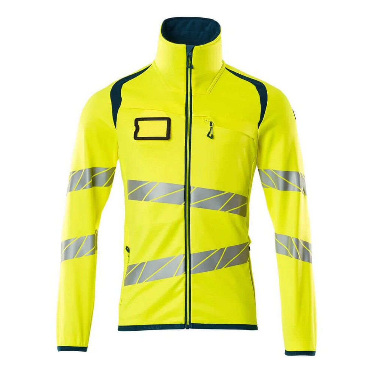 Hi Vis Yellow-Dark Petroleum - Front - Mascot Mens Accelerate Safe High-Vis Fleece Jacket