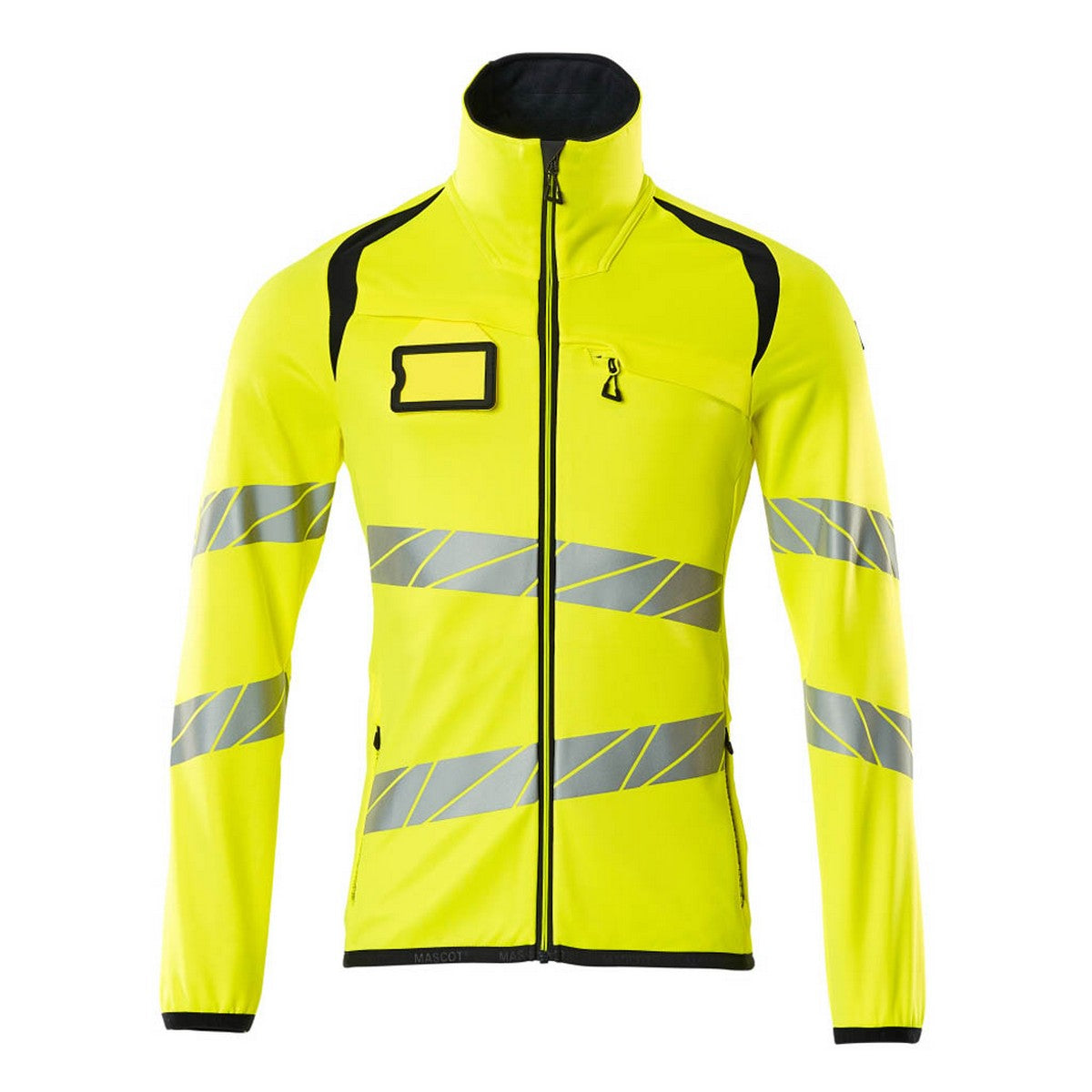 Hi Vis Yellow-Navy - Front - Mascot Mens Accelerate Safe High-Vis Fleece Jacket