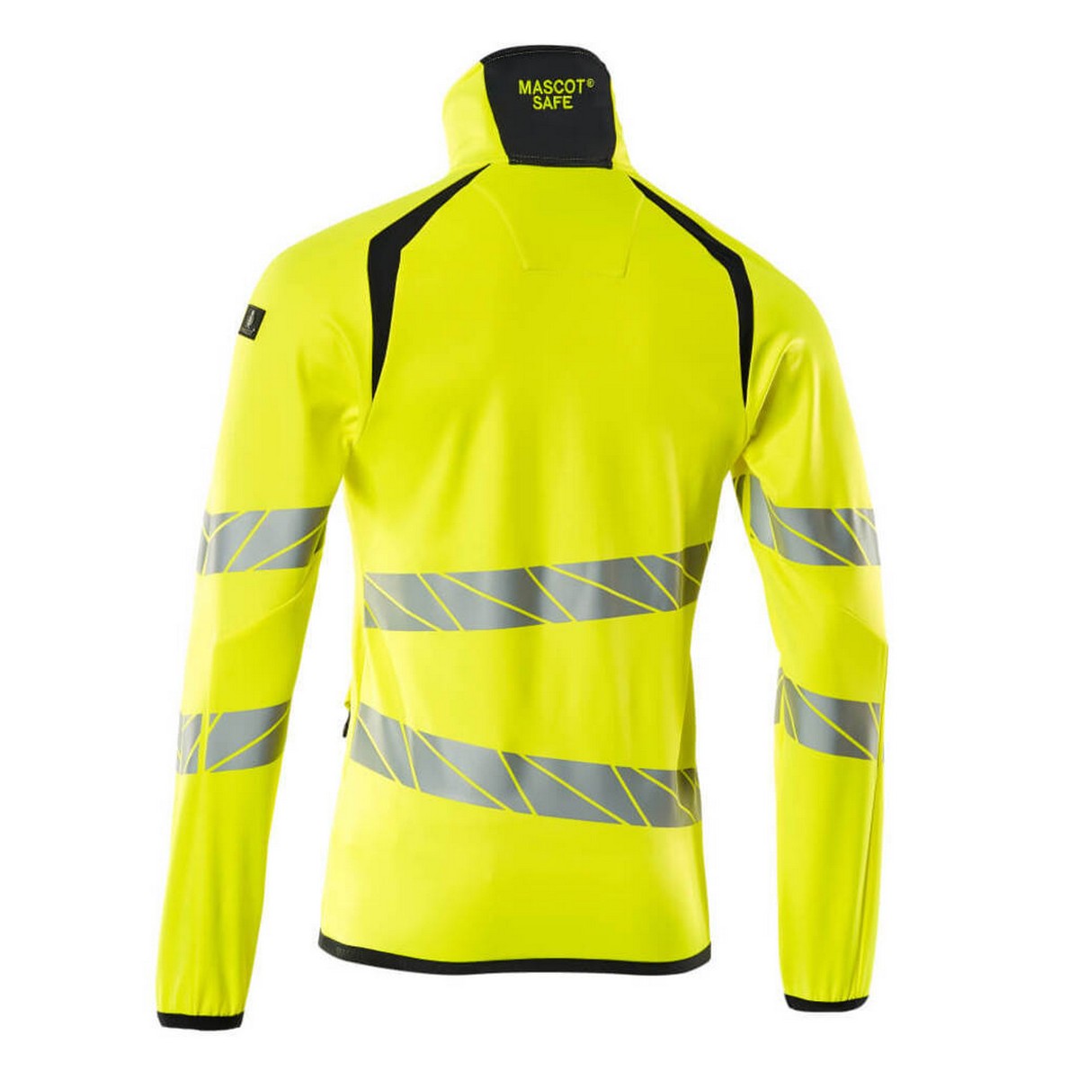 Hi Vis Yellow-Navy - Back - Mascot Mens Accelerate Safe High-Vis Fleece Jacket