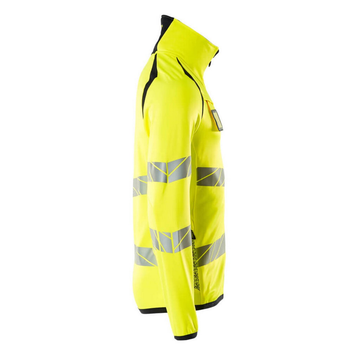 Hi Vis Yellow-Navy - Side - Mascot Mens Accelerate Safe High-Vis Fleece Jacket
