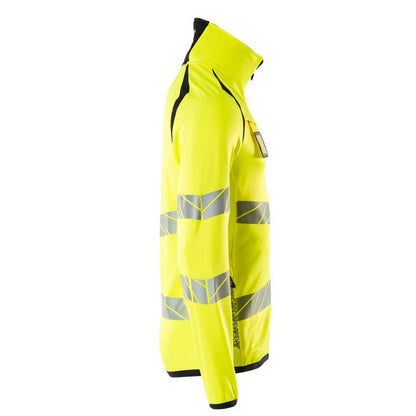 Hi Vis Yellow-Navy - Side - Mascot Mens Accelerate Safe High-Vis Fleece Jacket