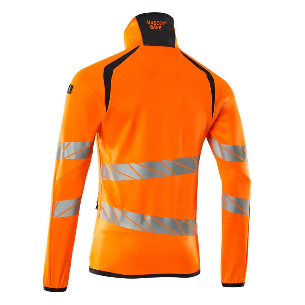Hi Vis Orange-Dark Navy - Back - Mascot Mens Accelerate Safe High-Vis Fleece Jacket