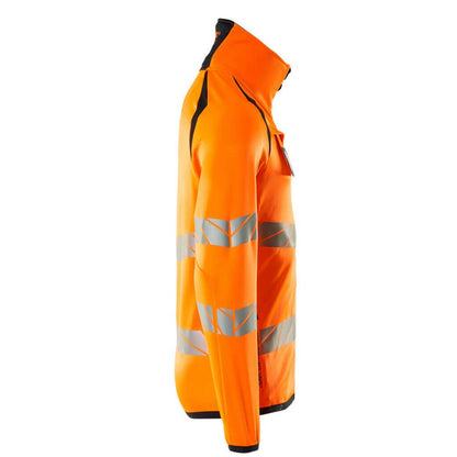 Hi Vis Orange-Dark Navy - Side - Mascot Mens Accelerate Safe High-Vis Fleece Jacket