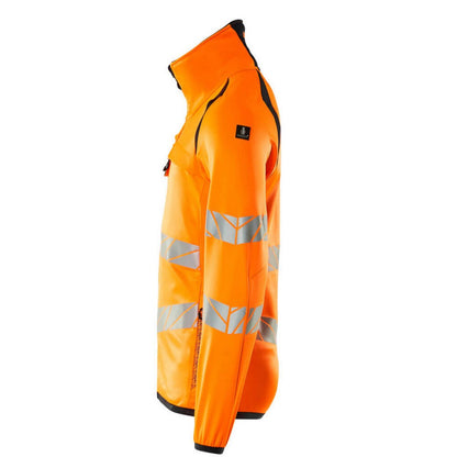 Hi Vis Orange-Dark Navy - Lifestyle - Mascot Mens Accelerate Safe High-Vis Fleece Jacket