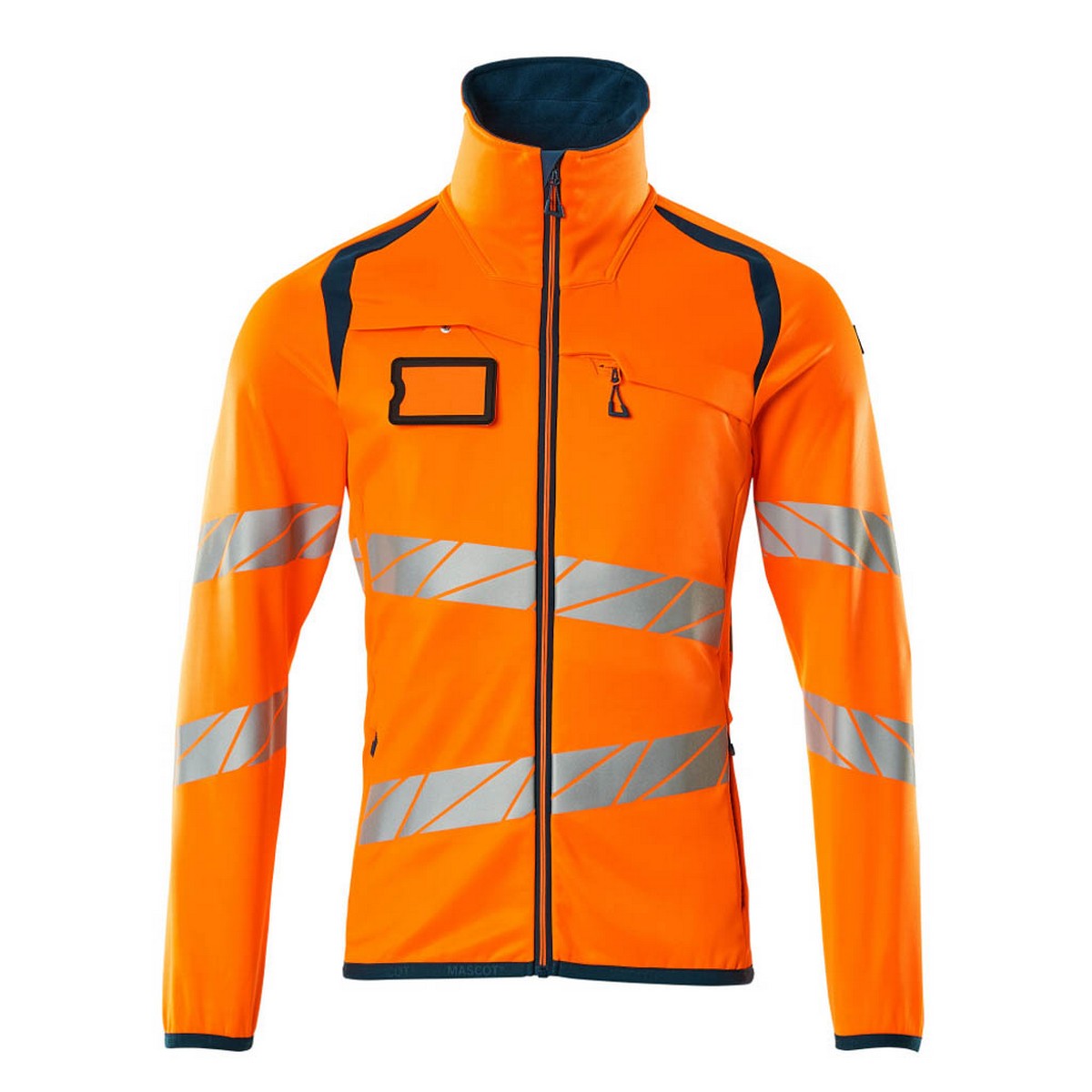 Hi Vis Orange-Dark Petroleum - Front - Mascot Mens Accelerate Safe High-Vis Fleece Jacket