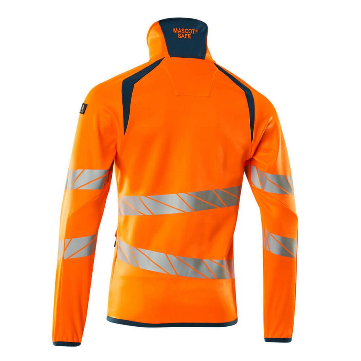 Hi Vis Orange-Dark Petroleum - Back - Mascot Mens Accelerate Safe High-Vis Fleece Jacket