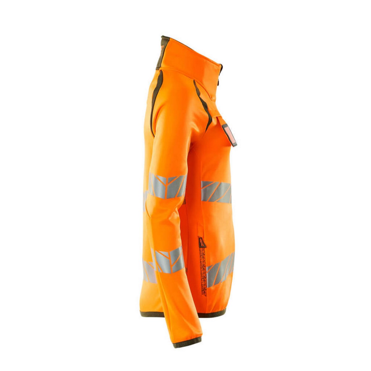 Hi Vis Orange-Moss Green - Side - Mascot Womens-Ladies Accelerate Safe High-Vis Fleece Jacket