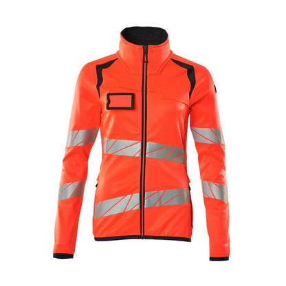 Hi Vis Red-Dark Navy - Front - Mascot Womens-Ladies Accelerate Safe High-Vis Fleece Jacket