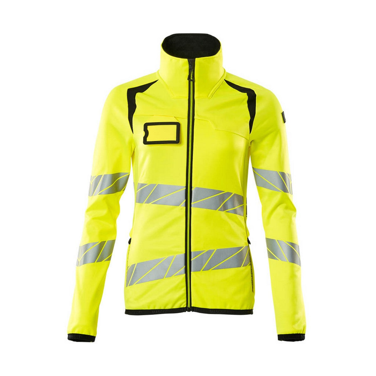 Hi Vis Yellow-Black - Front - Mascot Womens-Ladies Accelerate Safe High-Vis Fleece Jacket