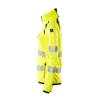 Hi Vis Yellow-Black - Lifestyle - Mascot Womens-Ladies Accelerate Safe High-Vis Fleece Jacket