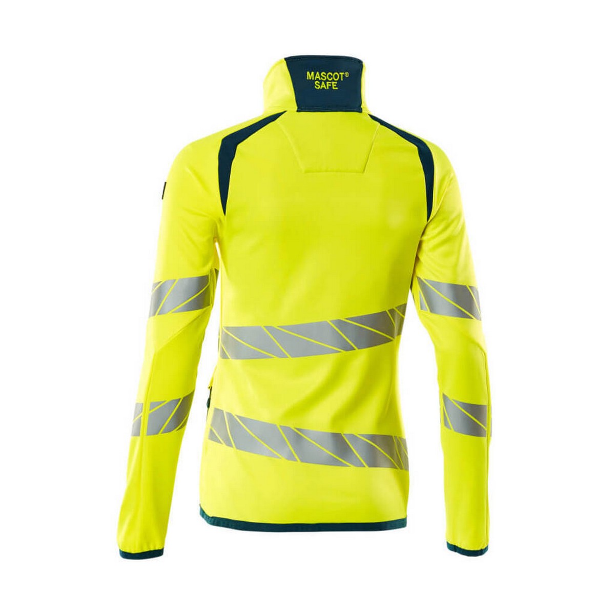 Hi Vis Yellow-Dark Petroleum - Back - Mascot Womens-Ladies Accelerate Safe High-Vis Fleece Jacket