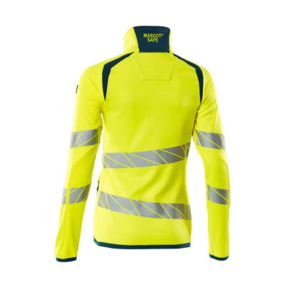 Hi Vis Yellow-Dark Petroleum - Back - Mascot Womens-Ladies Accelerate Safe High-Vis Fleece Jacket