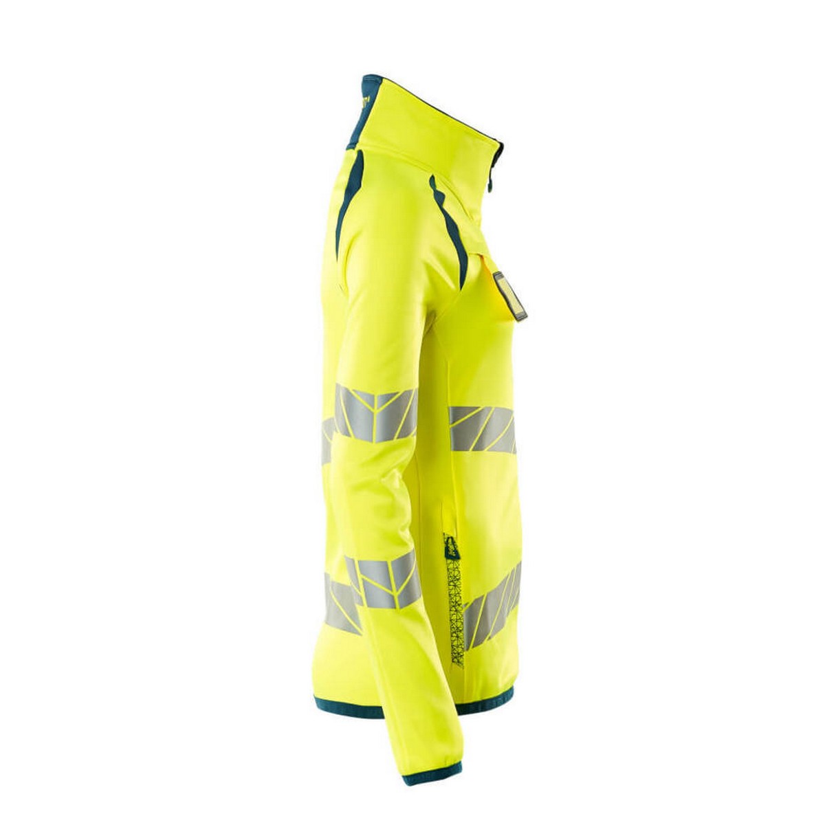 Hi Vis Yellow-Dark Petroleum - Side - Mascot Womens-Ladies Accelerate Safe High-Vis Fleece Jacket