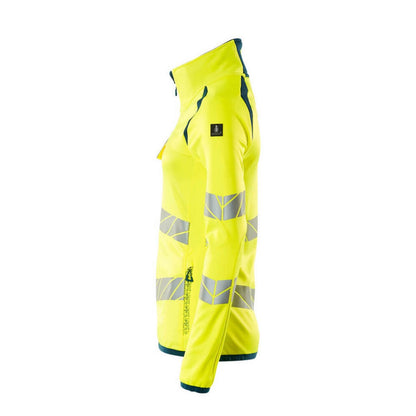 Hi Vis Yellow-Dark Petroleum - Lifestyle - Mascot Womens-Ladies Accelerate Safe High-Vis Fleece Jacket