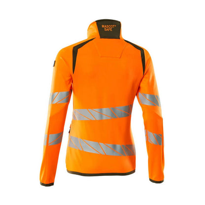 Hi Vis Orange-Moss Green - Back - Mascot Womens-Ladies Accelerate Safe High-Vis Fleece Jacket