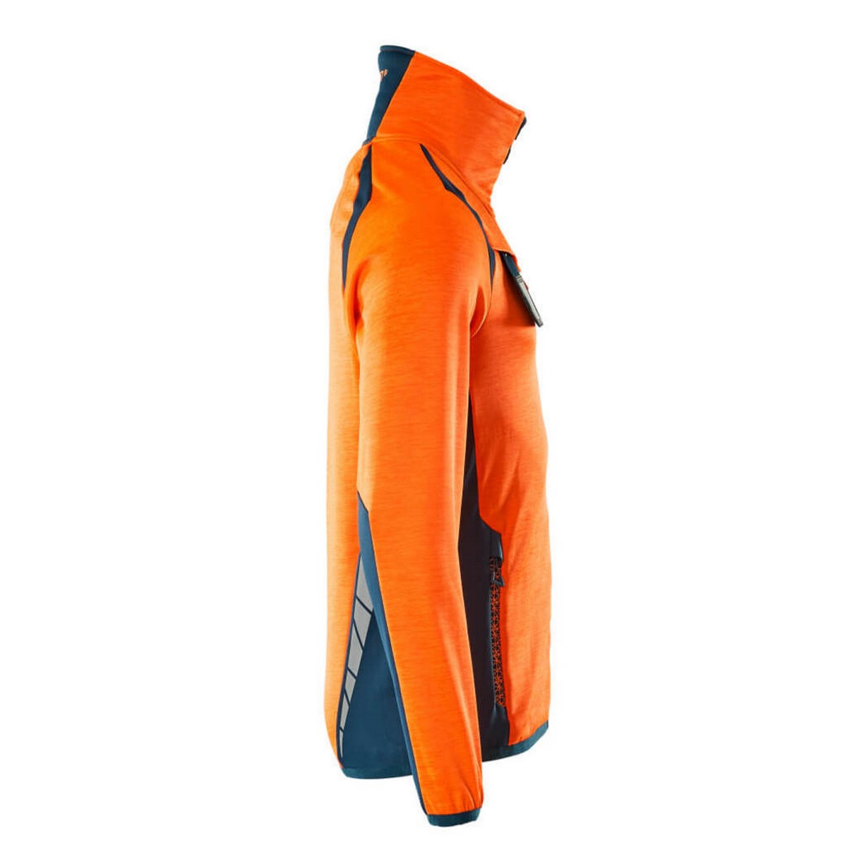 Hi Vis Orange-Dark Petroleum - Side - Mascot Mens Accelerate Safe Fleece Jacket