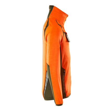 Hi Vis Orange-Moss Green - Side - Mascot Mens Accelerate Safe Fleece Jacket