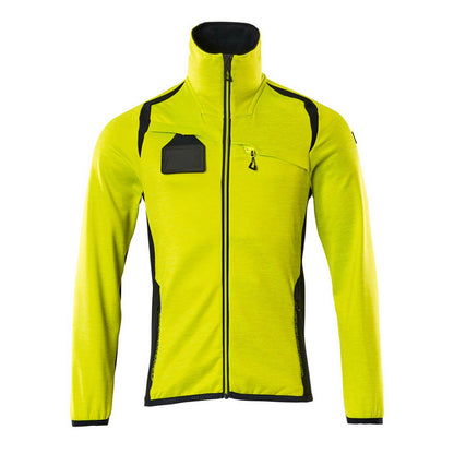 Hi Vis Yellow-Dark Navy - Front - Mascot Mens Accelerate Safe Fleece Jacket